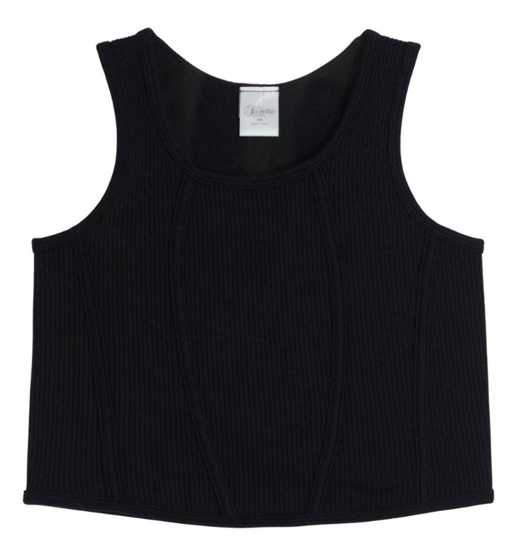 RIBBED SLEEVELESS TOP | BLACK