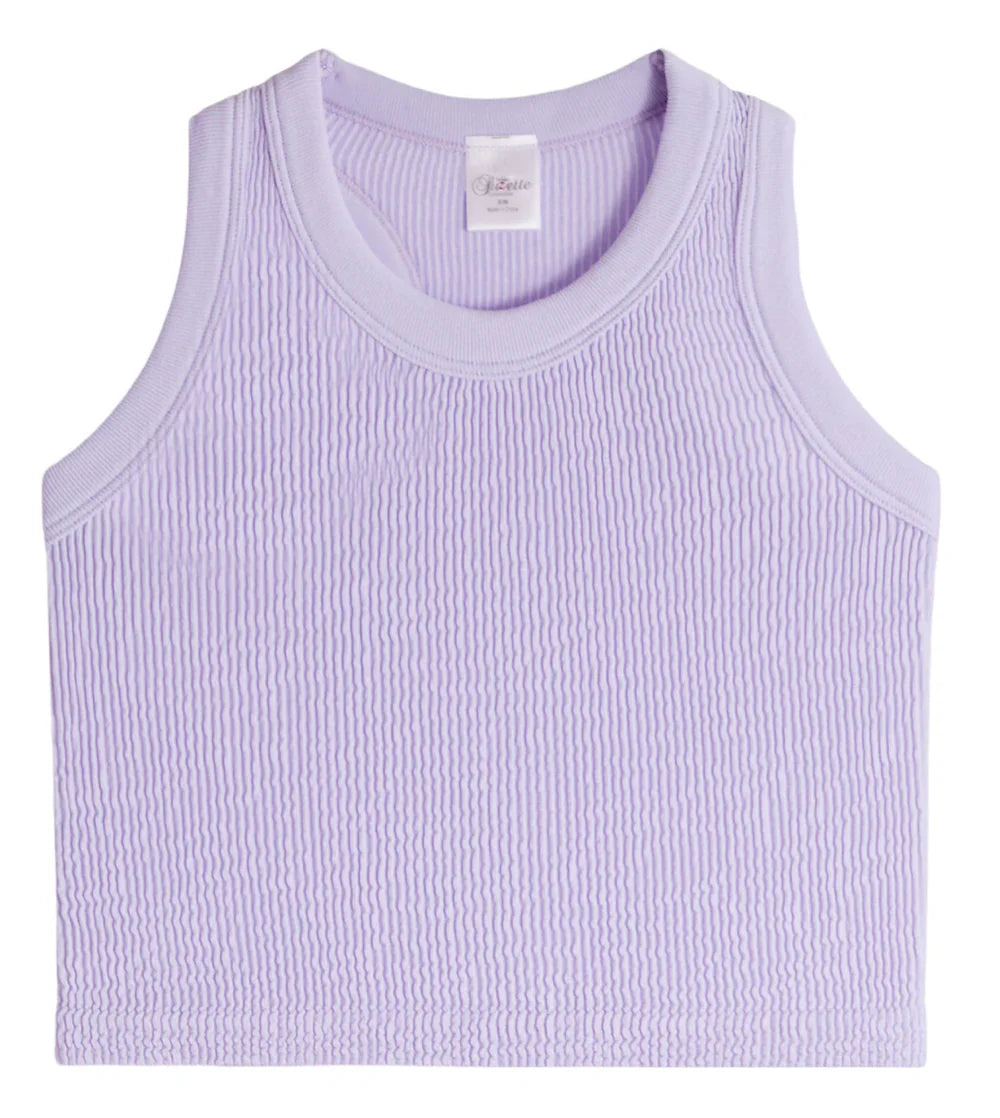 SMOCKING SLEEVELESS TANK | LAVENDER
