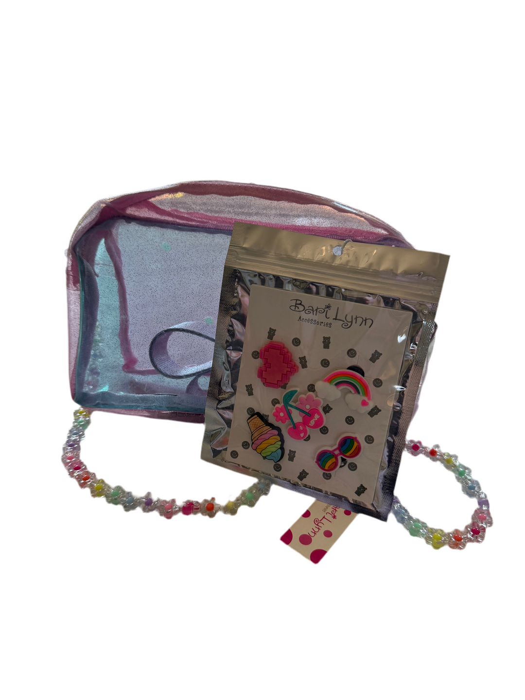 TRANSPARENT INSERT CHARM PURSE