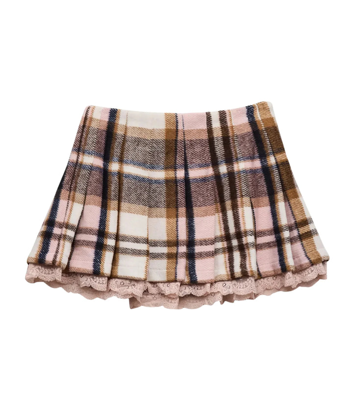ELICIA PLAD SKIRT | PINK