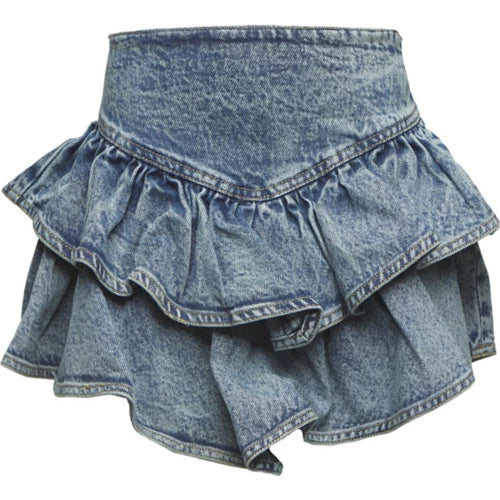 DOUBLE RUFFLE MINI SKIRT