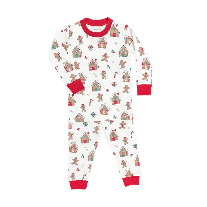 GINGERBREAD WORLD TWO PIECE PAJAMA | WHITE