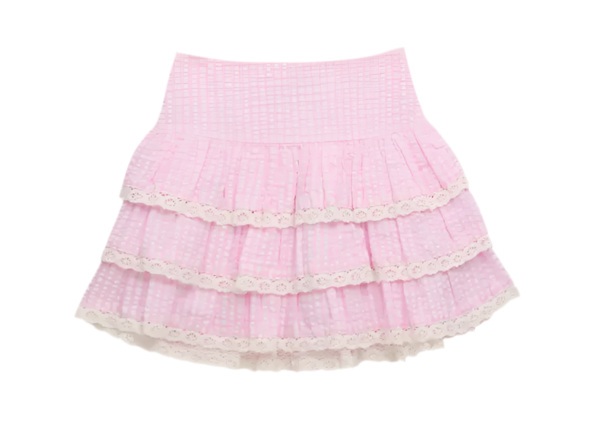 MELODY SKIRT | PINK SEERSUCKER