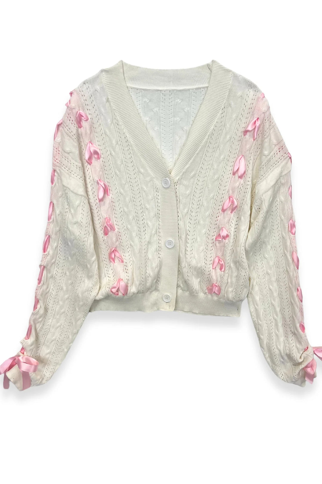 LIBBY CARDIGAN | PINK RIBBON