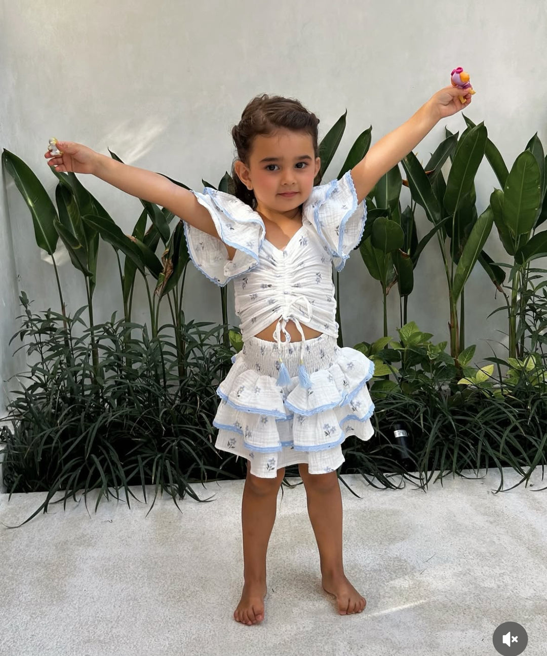 BLUE DAFFODIL SKIRT SET