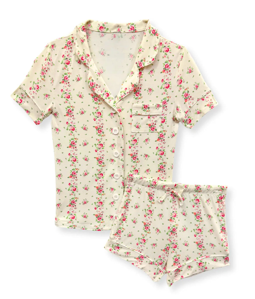 LYNN LOUNGE SHORT SET | SHABBY CHIC STRIPE