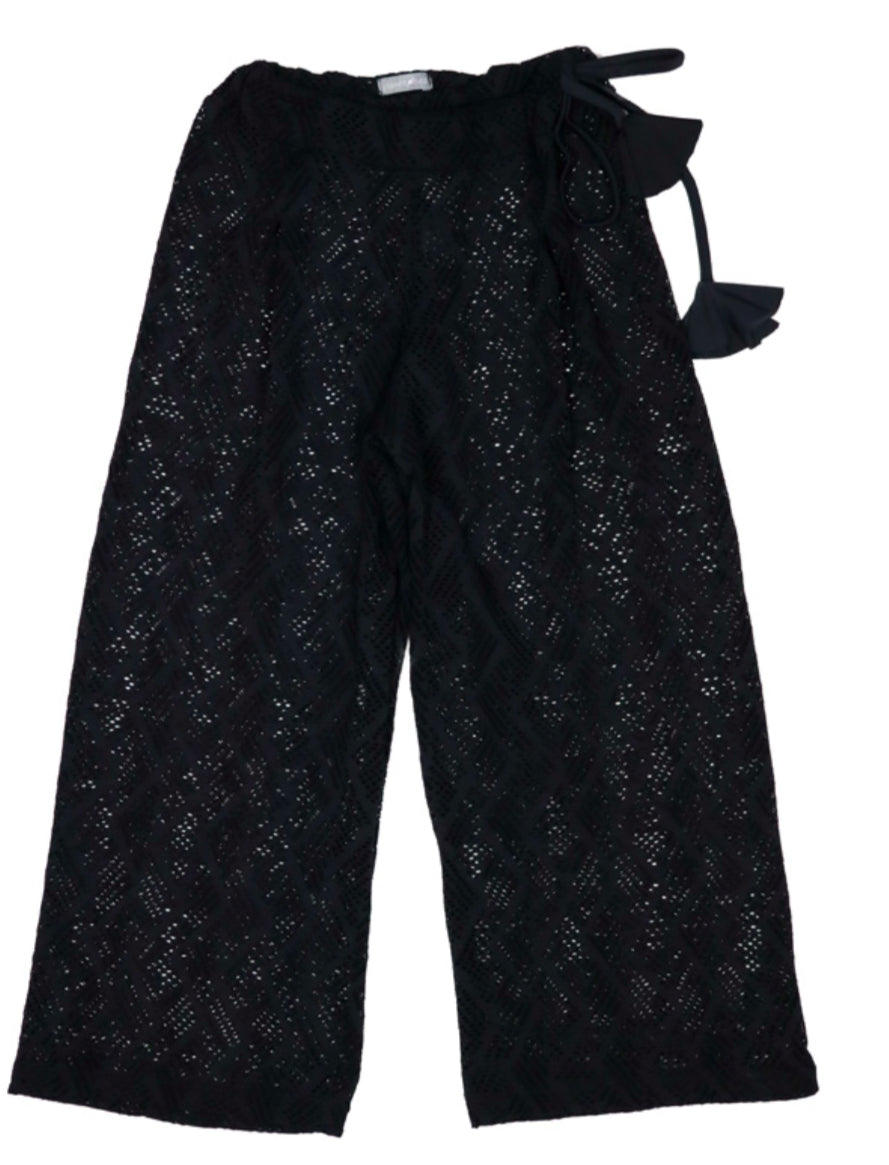 BLACK MESH BEACH PANTS