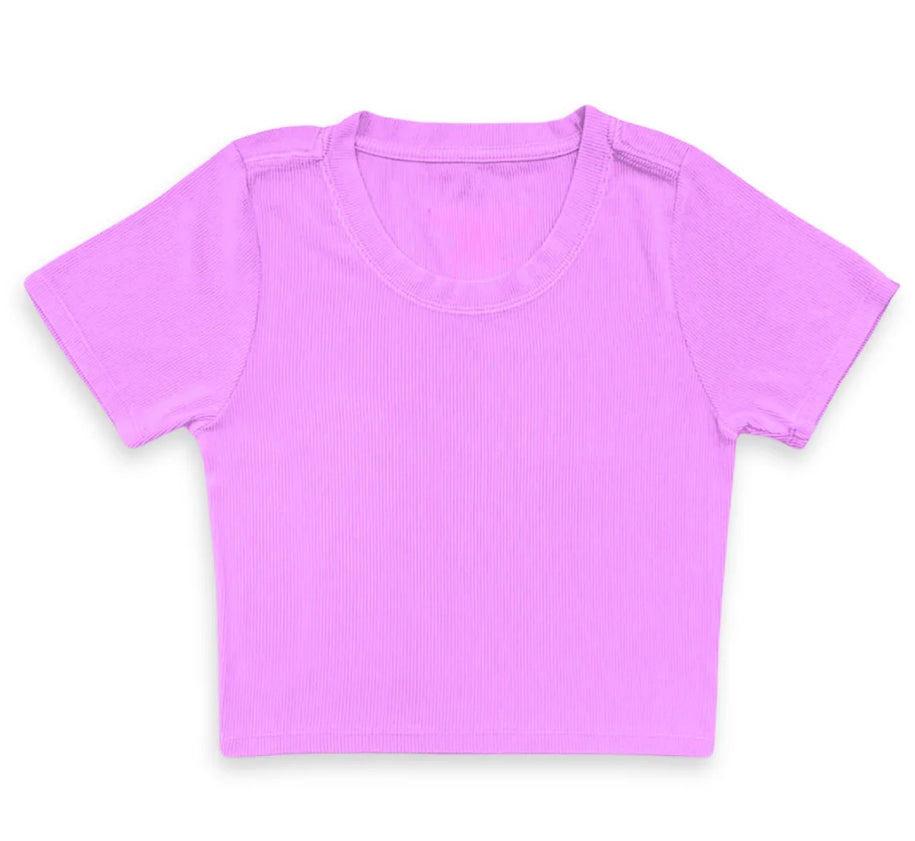 LIVI RIBBED TEE | PEONY