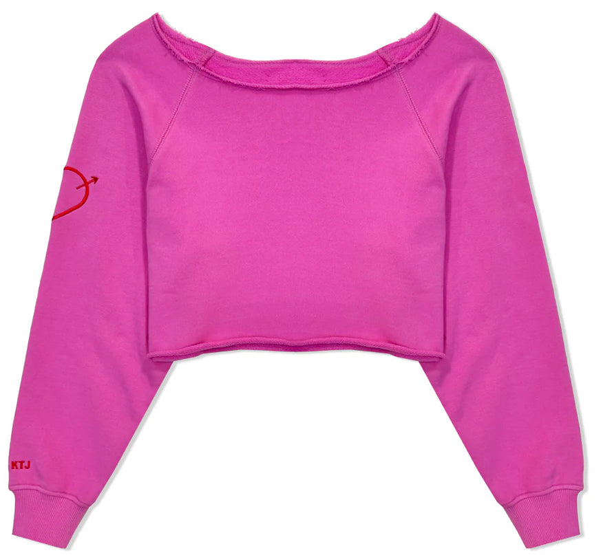 SHANE OFF SHOULDER CROP SWEATSHIRT | VDAY