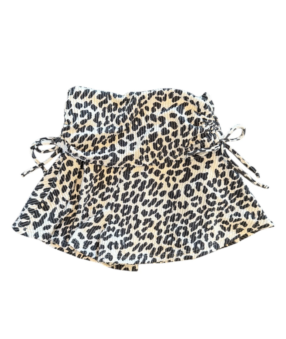 CHEETAH SCRUNCH SIDE SKORT