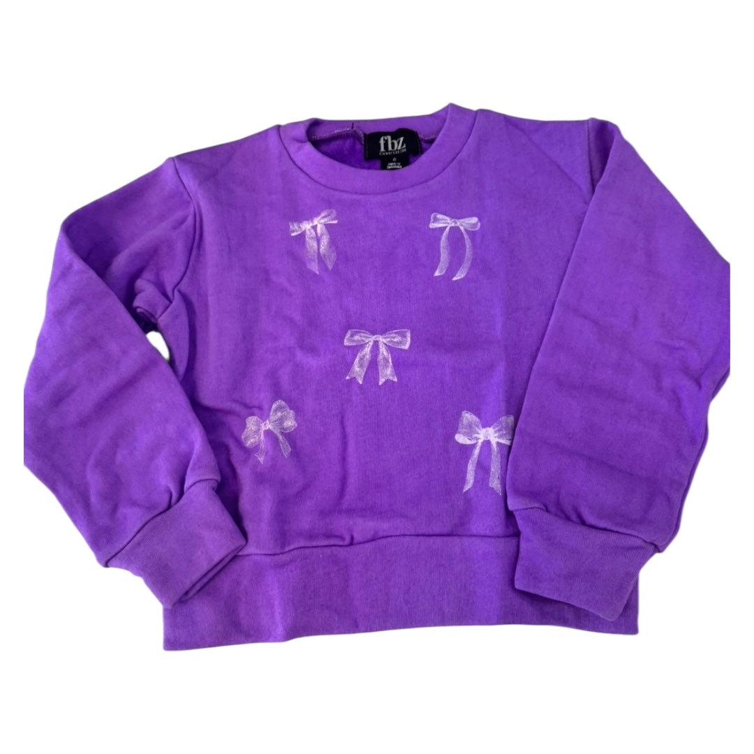 PURPLE BOW SWEATSHIRT