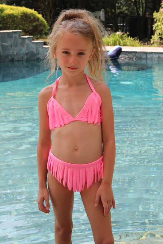 PINK FRINGE TWO-PIECE BIKINI