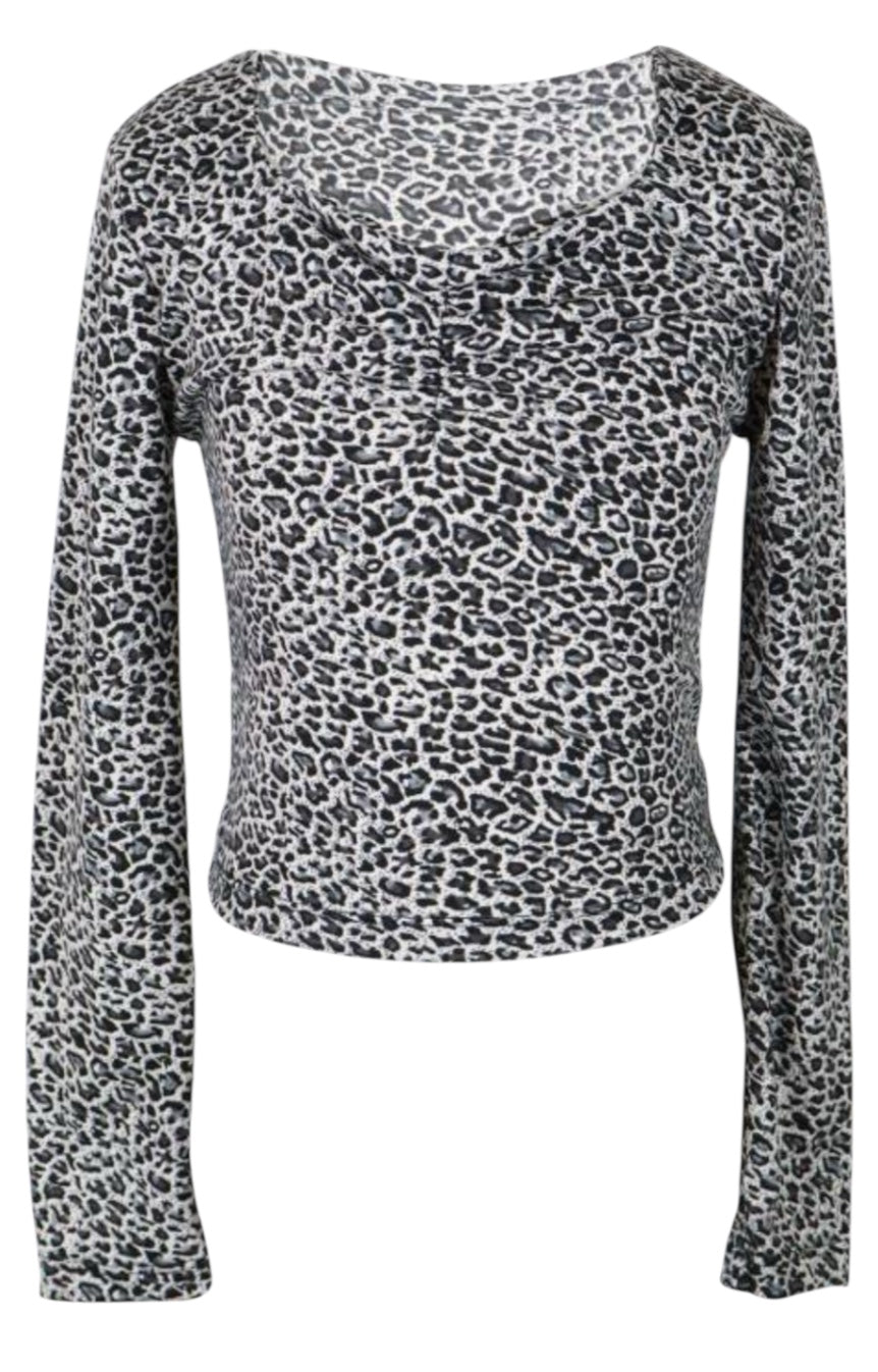 GREY LEOPARD L/S TOP