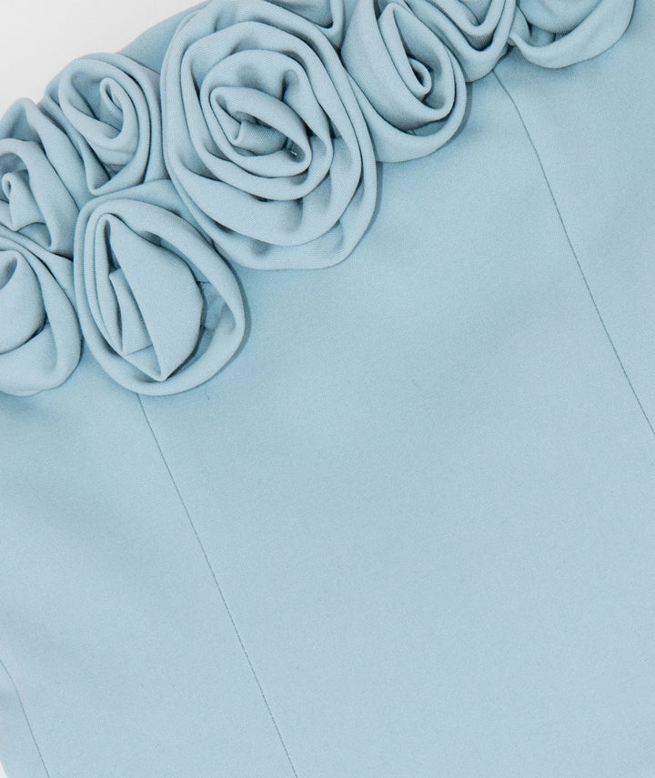 TOVA 3D APPLIQUE DRESS | BABY BLUE