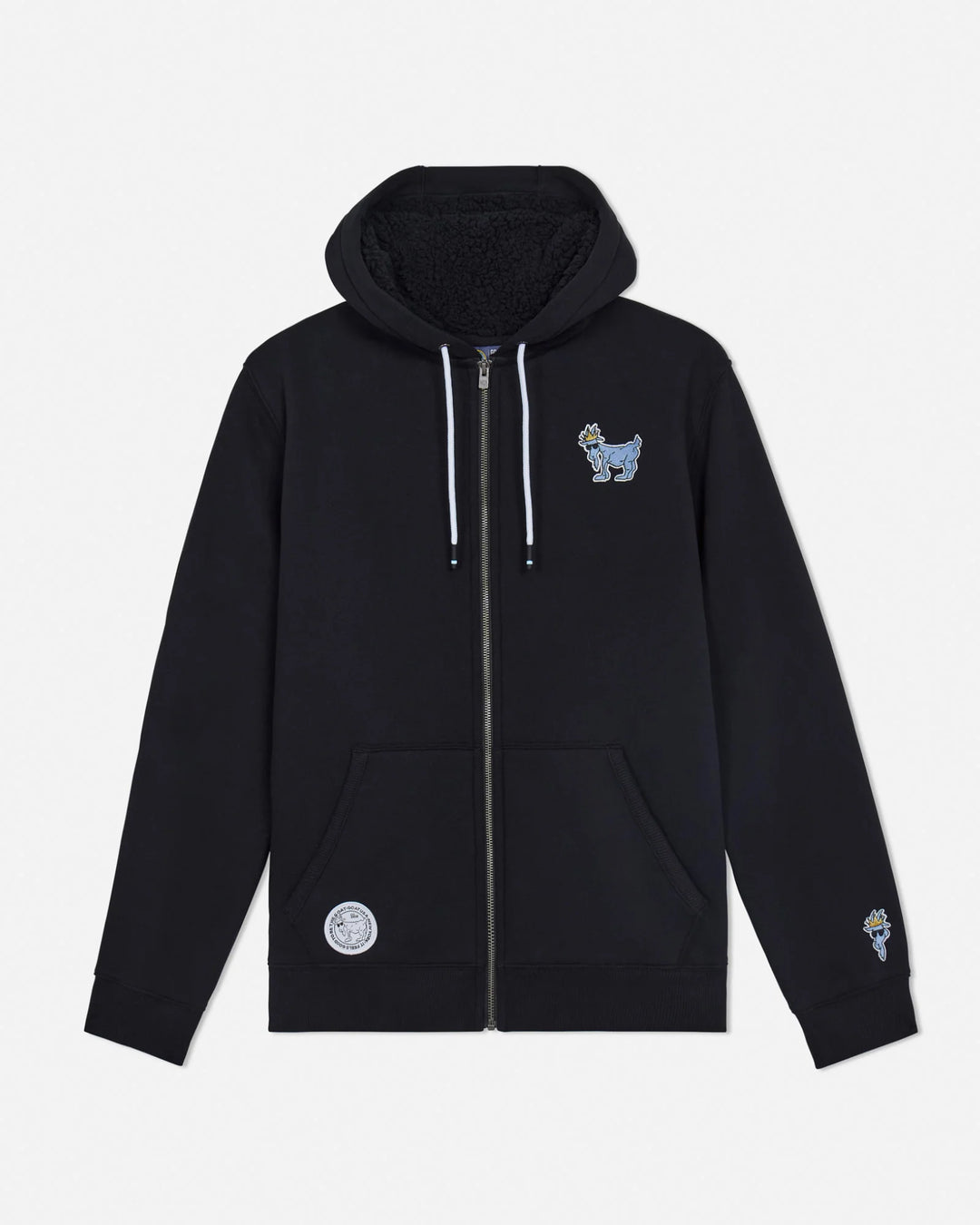 ZIP HOODIE SHERPA LINING | BLACK