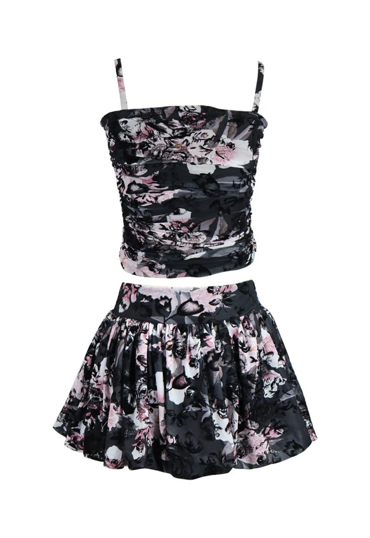 FLOCK TOP | BLACK/PINK