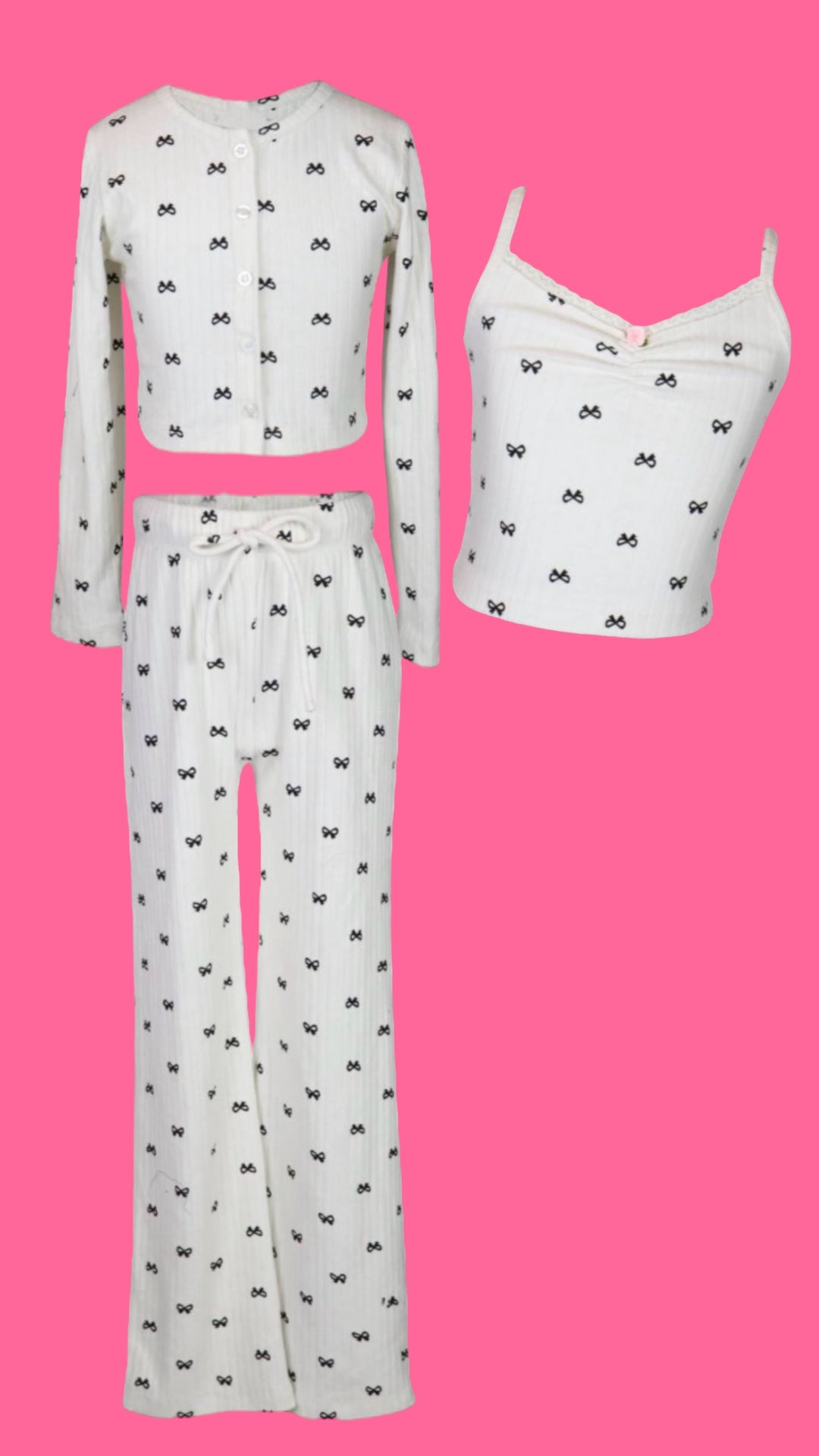 BOW POINTELLE CARDIGAN