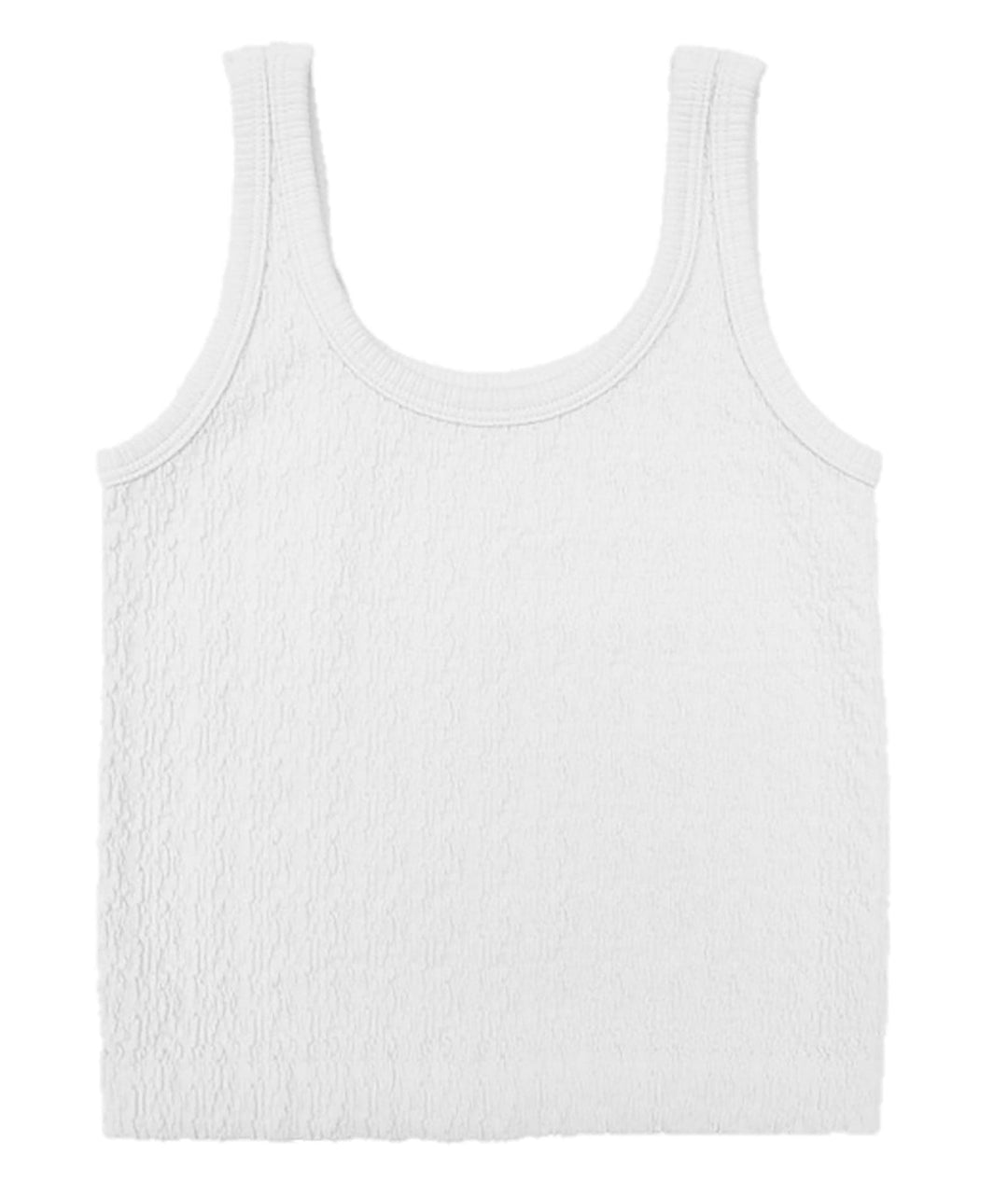 SEAMLESS CRINKLE TANK | WHITE