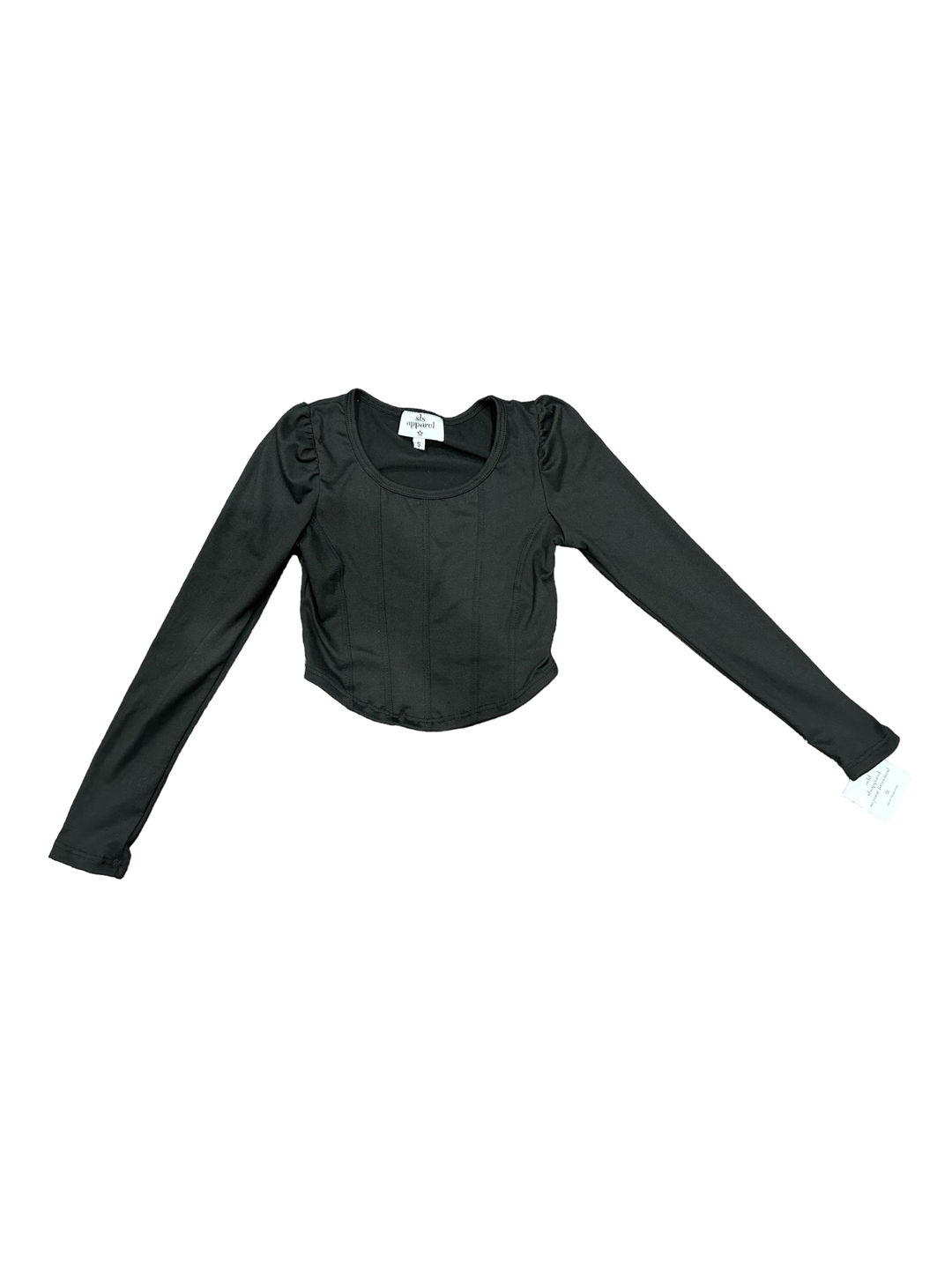 PUFF SLEEVE CORSET TOP | BLACK