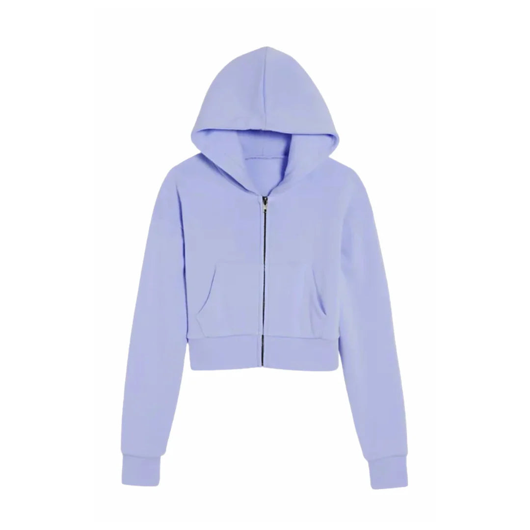 DYLAN CROPPED ZIP HOODIE | LAVENDER