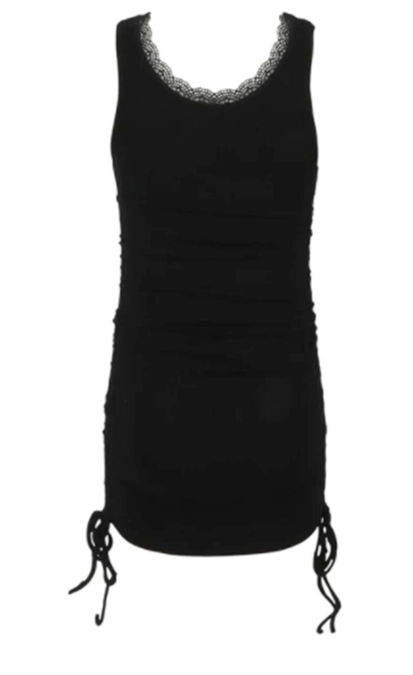 RIBBED LACE SEAMLESS DRESS