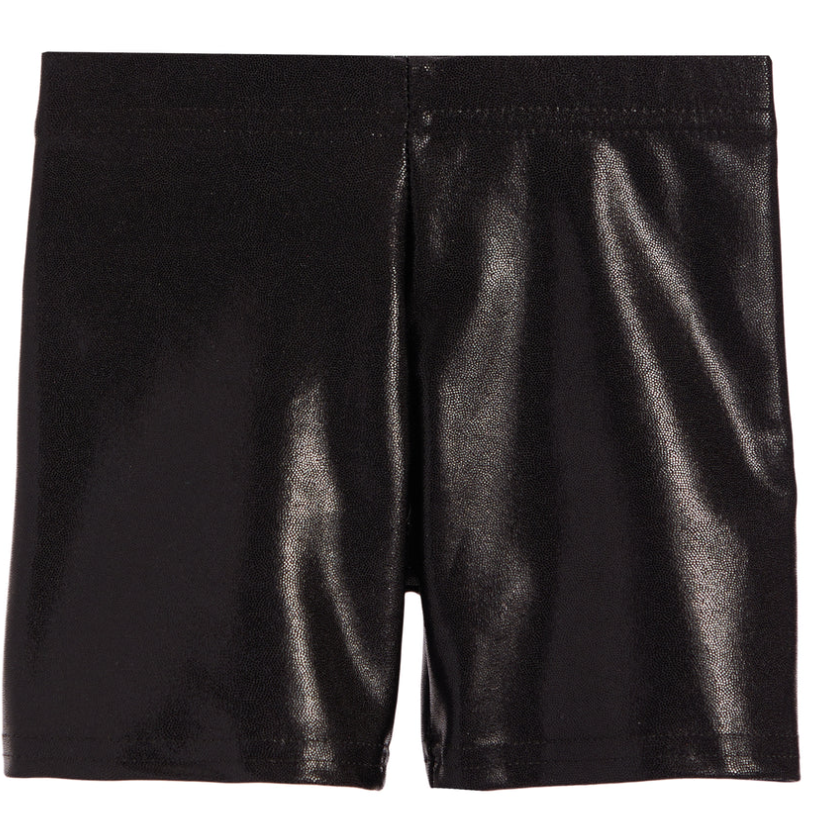 LAME BIKER SHORTS | BLACK