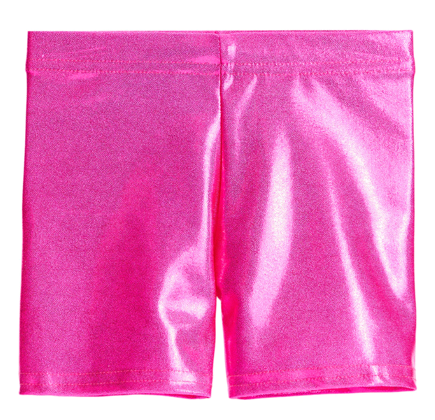 LAME BIKER SHORTS | HOT PINK