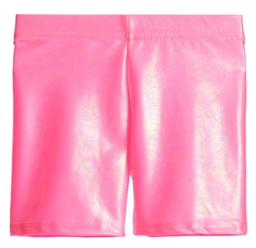 LAME BIKER SHORTS | BUBBLEGUM