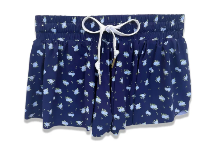 FARRAH SHORT | NAVY ROSE DITSY