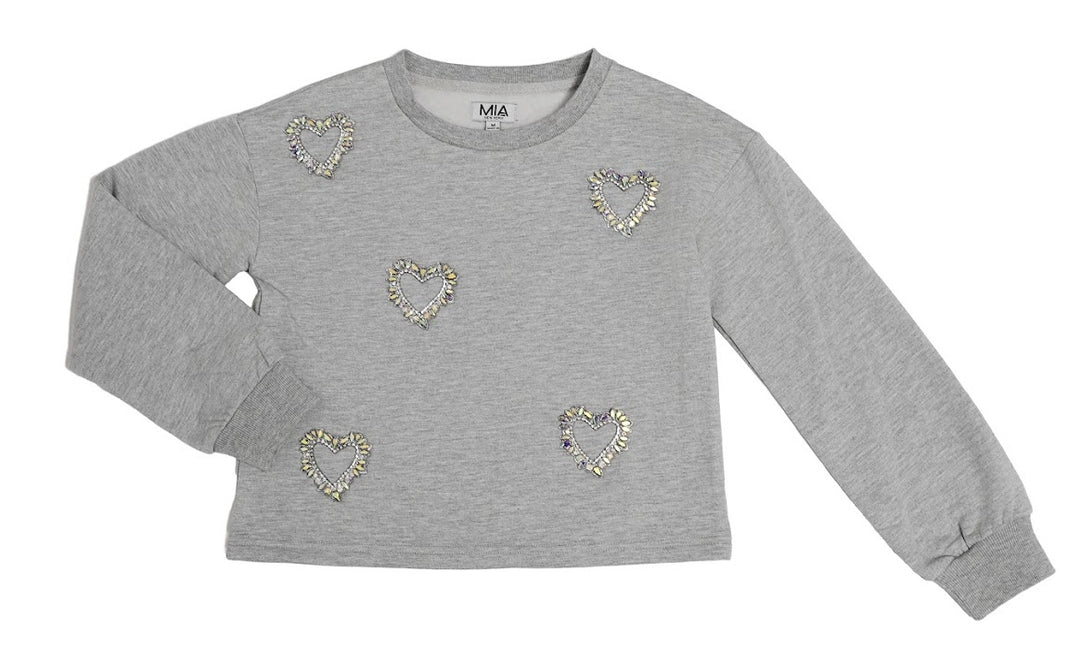 HEART SWEATSHIRT | HEATHER GREY