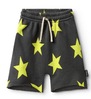 STAR ROUNDED SWEATSHORTS | LIME STARS