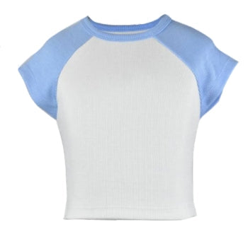 BLUE/WHITE BABY TEE