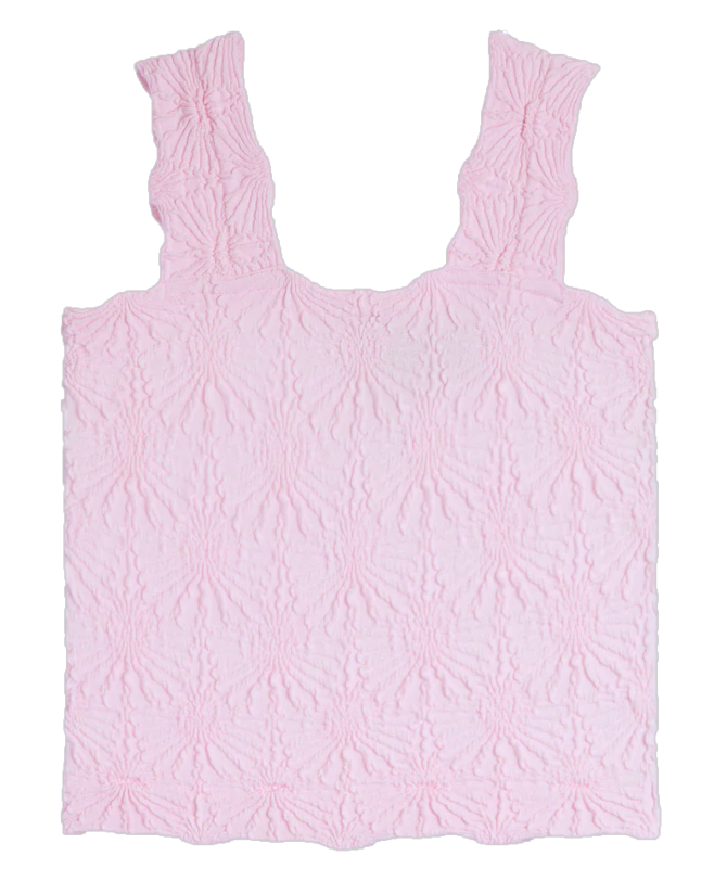 FLORAL TEXTURED TANK | PINK