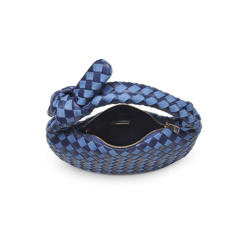 LIZBETH WOVEN KNOT CLUTCH | BLACK