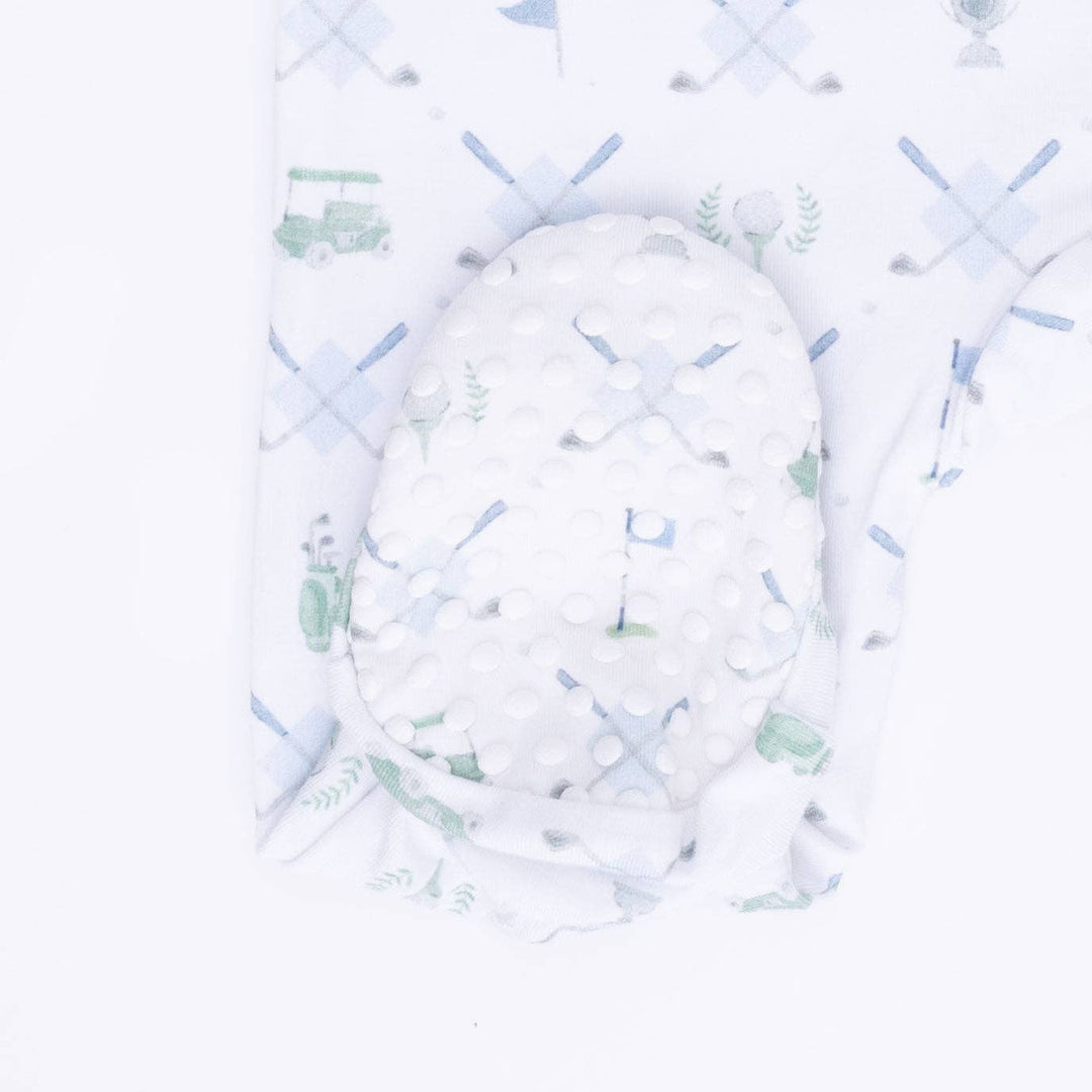ZIPPER FOOTIE | GOLF TRELLIS BLUE