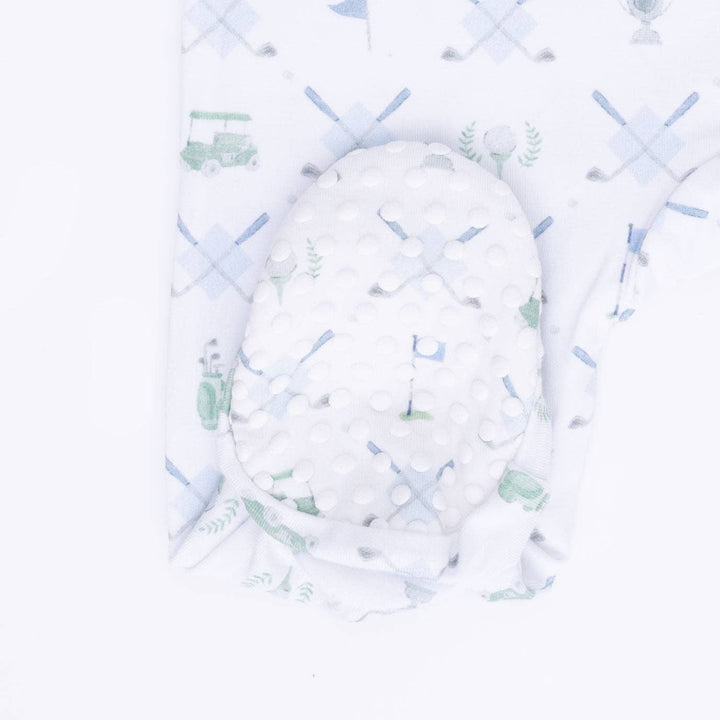 ZIPPER FOOTIE | GOLF TRELLIS BLUE