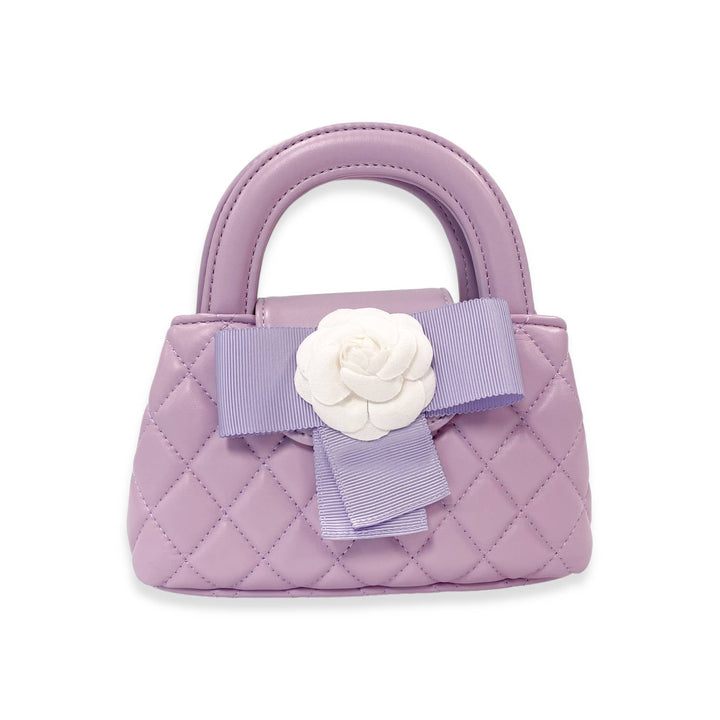 FLORAL APPLIQUÉ QUILTED BAG | BLACK