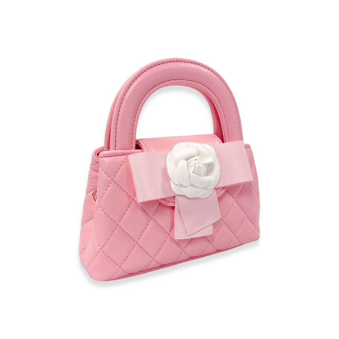 FLORAL APPLIQUÉ QUILTED BAG | BLACK