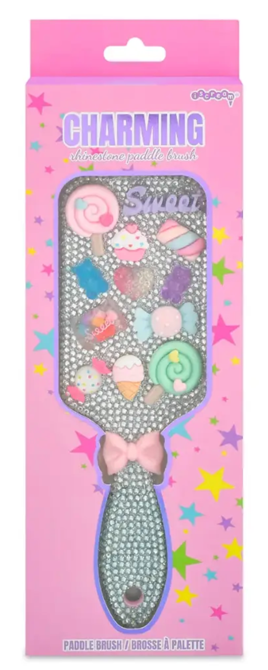 CHARMING RHINESTONE PADDLE BRUSH