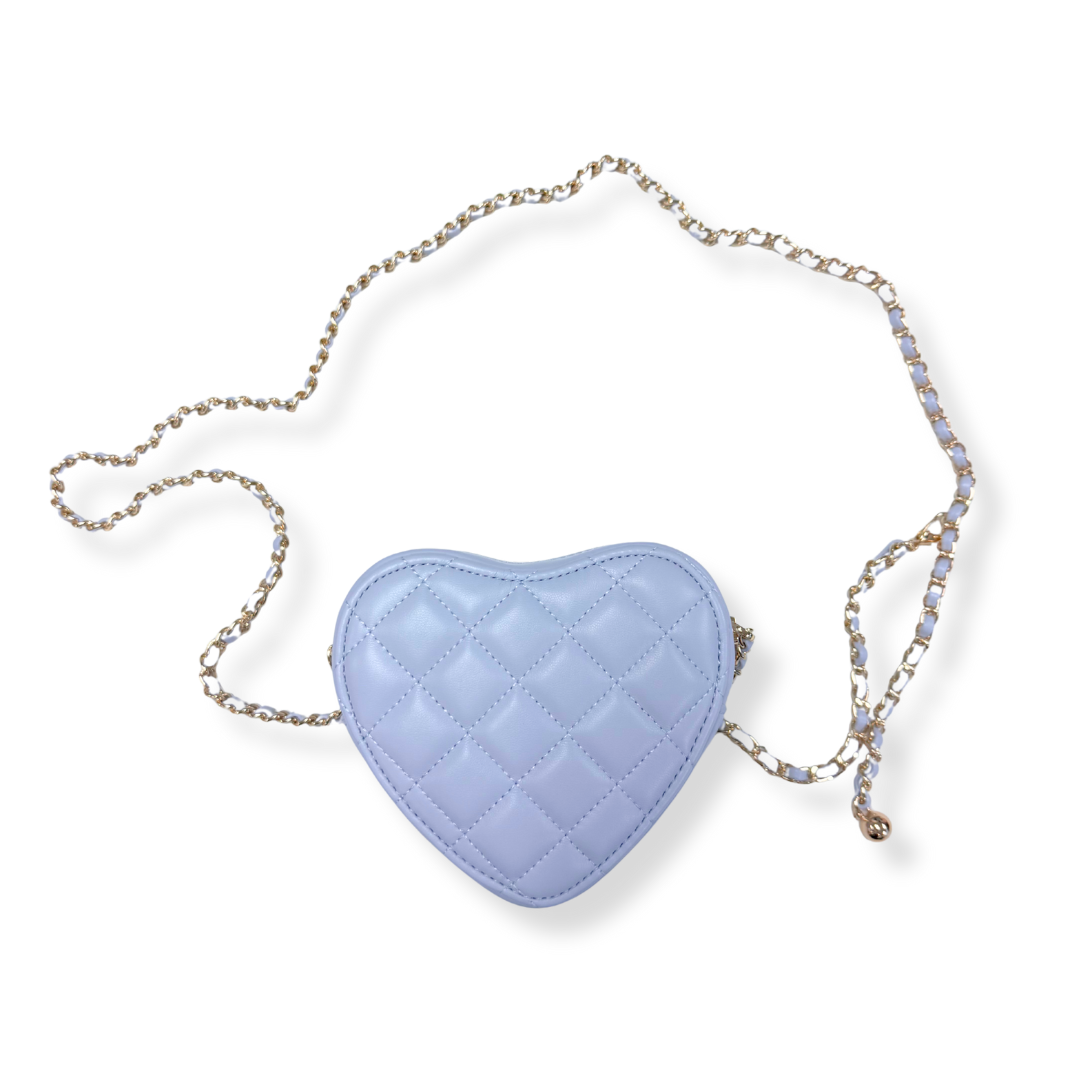 QUILTED LEATHER HEART PURSE | PINK