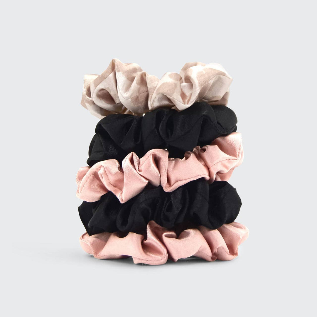 SATIN SLEEP SCRUNCHIES 5PC - ASSORTED