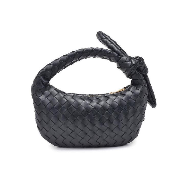 LIZBETH WOVEN KNOT CLUTCH | BLACK