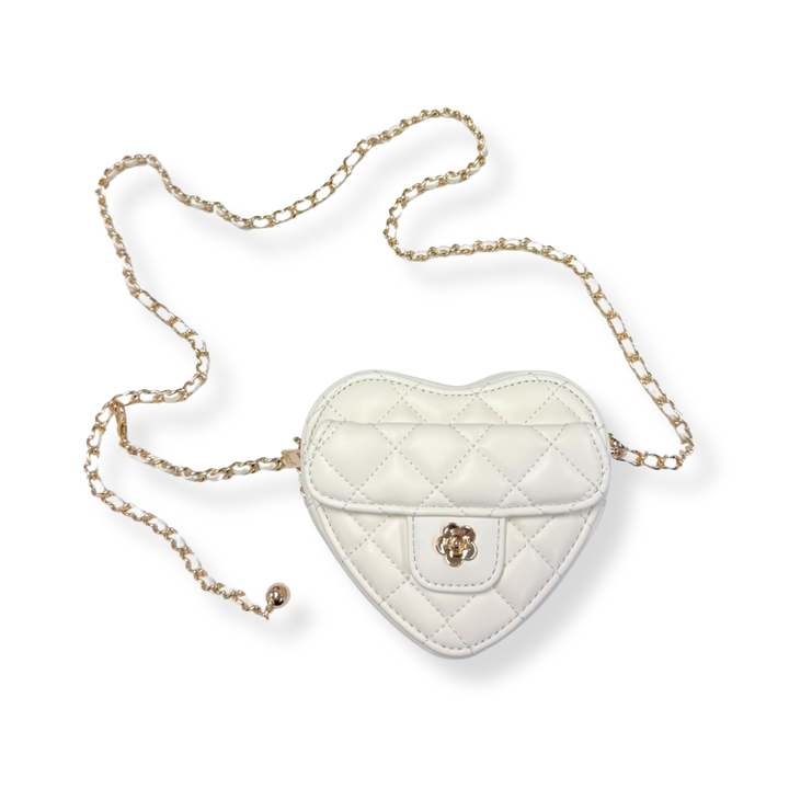 QUILTED LEATHER HEART PURSE | PINK