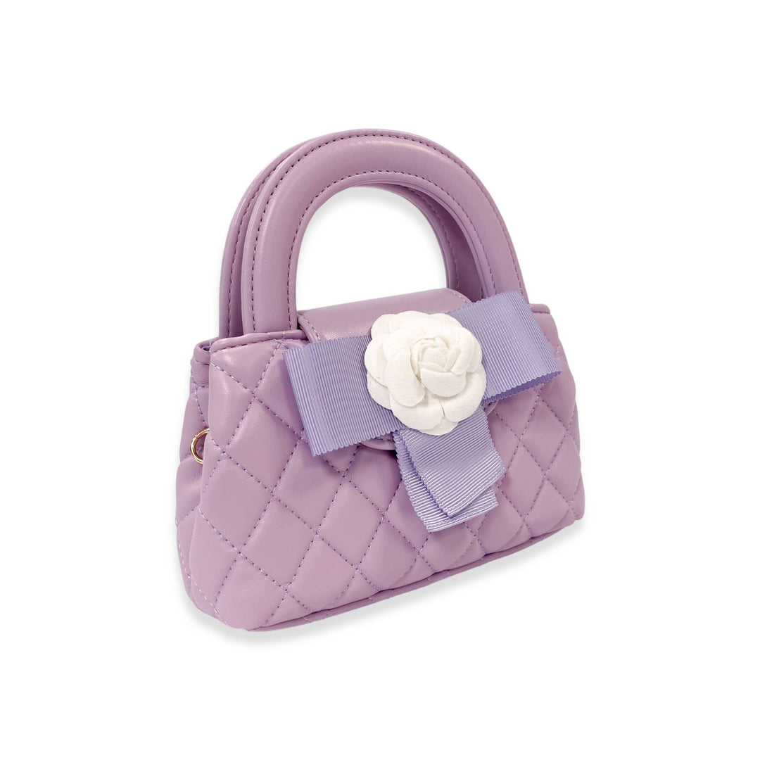 FLORAL APPLIQUÉ QUILTED BAG | BLACK