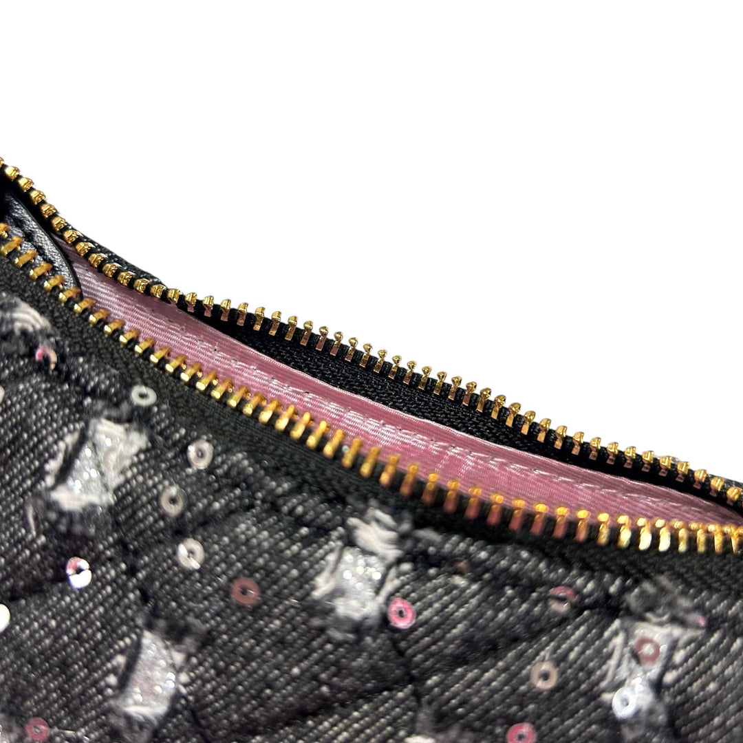 DENIM CRESCENT PURSE