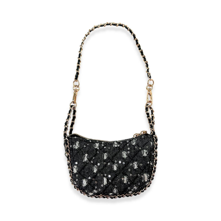 DENIM CRESCENT PURSE