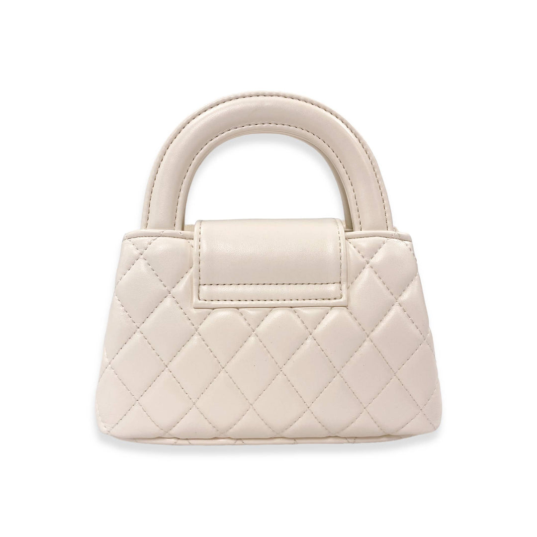 FLORAL APPLIQUÉ QUILTED BAG | BLACK
