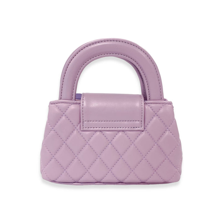 FLORAL APPLIQUÉ QUILTED BAG | BLACK