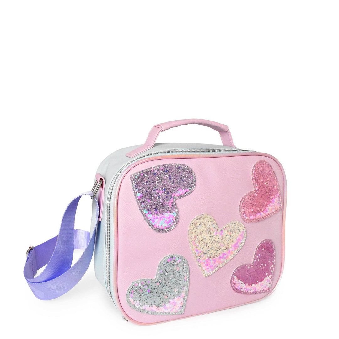 CONFETTI HEARTS COLOR BLOCK LUNCH BAG