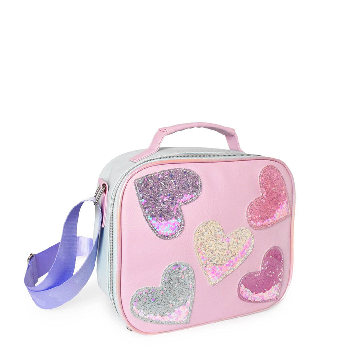 CONFETTI HEARTS COLOR BLOCK LUNCH BAG